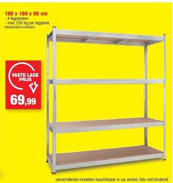 Hubo Gegalvaniseerd rek “heavy duty” 180 x 160 x 60 cm aanbieding