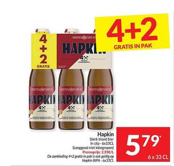 Intermarché Hapkin sterk blond bier aanbieding