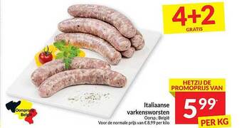 Intermarché Italiaanse varkensworsten aanbieding
