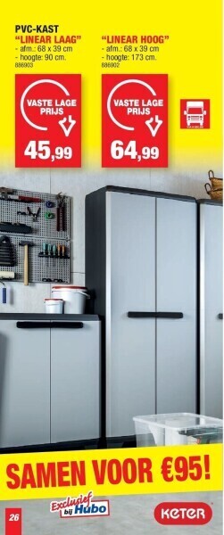 Hubo Pvc-kast “linear laag” aanbieding