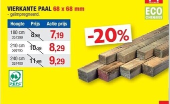 Hubo Vierkante paal 68 x 68 mm aanbieding