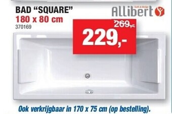 Hubo Bad “square” 180 x 80 cm aanbieding