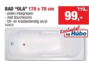 Hubo Bad “ola” 170 x 70 cm aanbieding