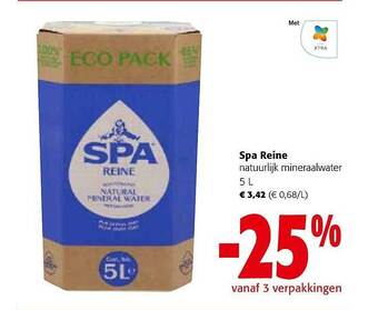 Colruyt Spa reine natuurlijk mineraalwater aanbieding