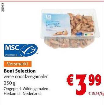 Colruyt Boni selection verse noordzeegarnalen aanbieding