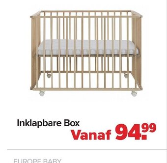 Baby-Dump Inklapbare box aanbieding