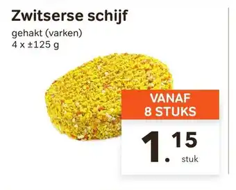 Bon Ap Zwitserse schijf gehakt (varken) 4 x 125g aanbieding