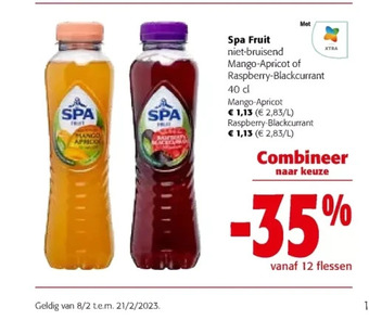 Colruyt Spa fruit mango-apricot aanbieding
