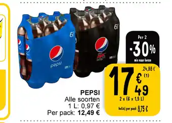 Cora Pepsi 2 x (6 x 1,5 L) aanbieding