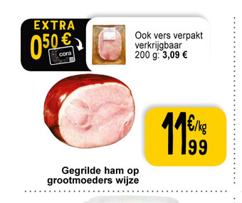 Cora Gegrilde ham op grootmoeders wijze aanbieding
