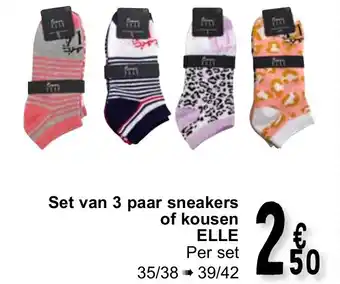 Elle Set van 3 Paar Sneakers of Kousen