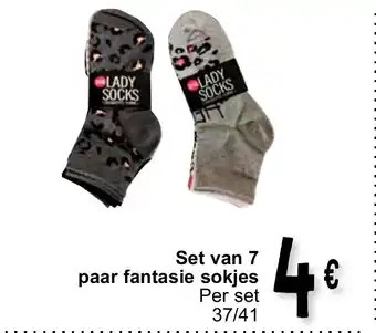 Cora Set van 7 Paar Fantasie Sokjes Per Set aanbieding