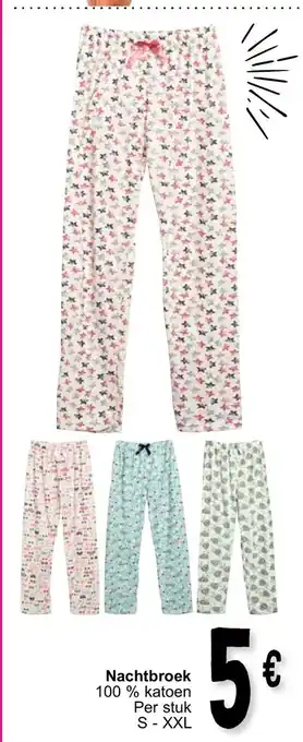 Nachtbroek 100% katoen per stuk S - XXL