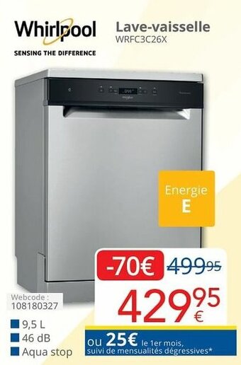 Whirlpool Lave-vaisselle WRFC3C26X