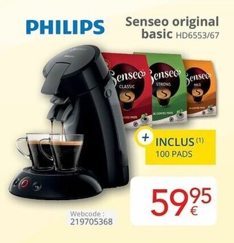 Eldi Philips Senseo original basic HD6553/67 aanbieding