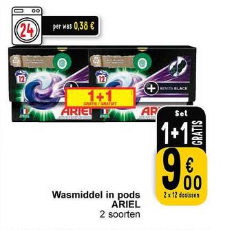 Cora Wasmiddel in pods ariel aanbieding