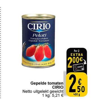 Cora Gepelde tomaten cirio aanbieding