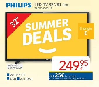 Eldi Philips LED-TV 32"/81 cm 32PHS5505/12 aanbieding