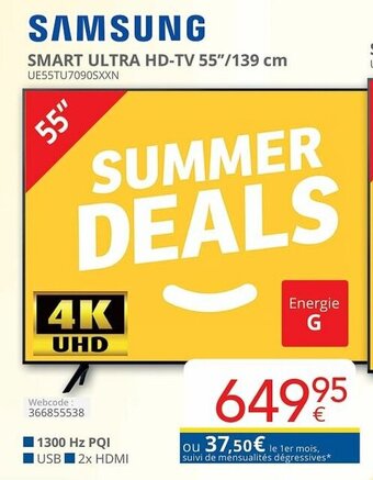 Eldi Samsung Smart Ultra HD-TV 55"/139 cm UE55TU7090SXXN aanbieding