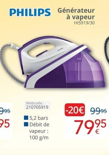 Philips Generateur a vapeur HI5919/30 promotie bij Eldi