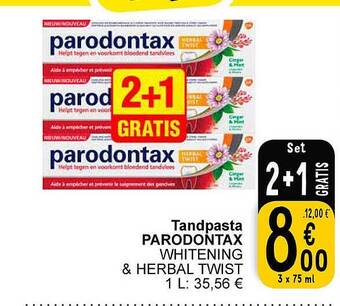 Cora Tandpasta parodontax aanbieding