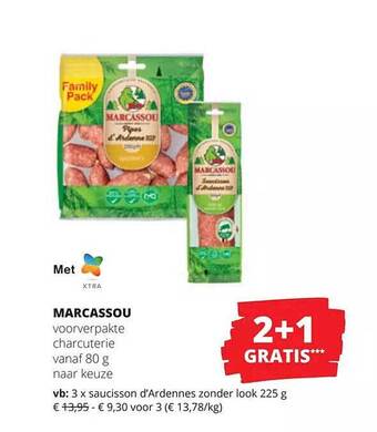 Marcassou voorverpakte charcuterie