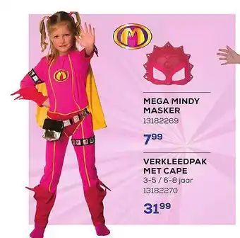 Supra Bazar Mega mindy masker, verkleedpak met cape aanbieding