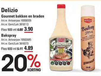 Delizio gourmet bakken en braden, bakspray