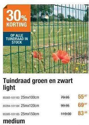 Cevo Tuindraad groen en zwart light aanbieding