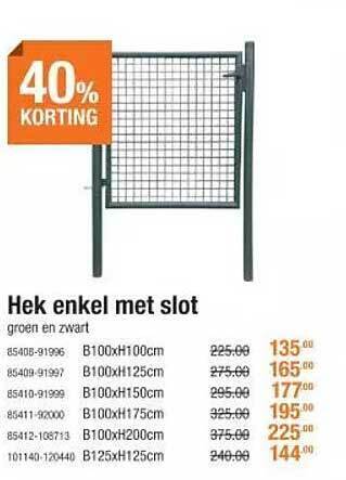 Cevo Hek enkel met slot aanbieding
