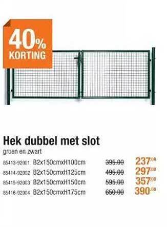 Cevo Hek dubbel met slot aanbieding