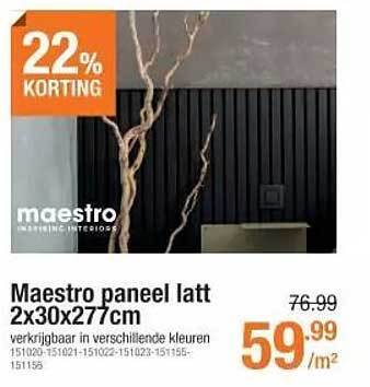 Maestro paneel latt