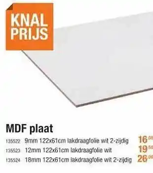 Mdf plaat