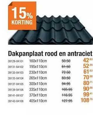 Cevo Dakpanplaat rood en antraciet aanbieding
