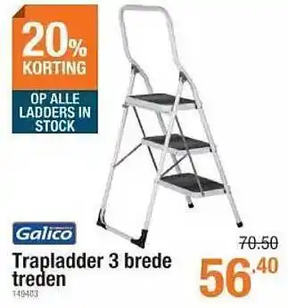 Galico trapladder 3 brede treden