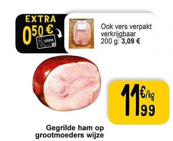 Cora Gegrilde ham op grootmoeders wijze aanbieding