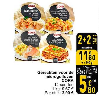 Cora Gerechten voor de microgolfoven aanbieding