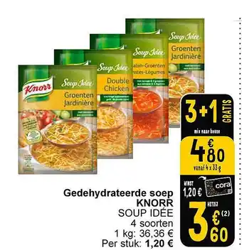 Cora Gedehydrateerde soep knorr aanbieding