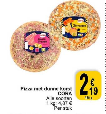 Cora Pizza met dunne korst aanbieding