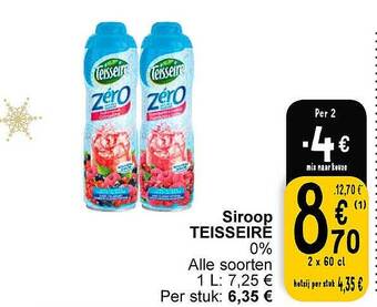 Cora Siroop teisseire aanbieding