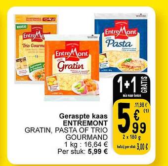 Cora Geraspte kaas entremont aanbieding