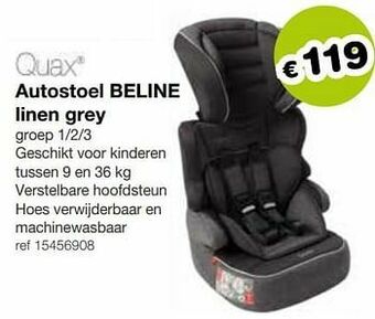 Autostoel beline linen grey