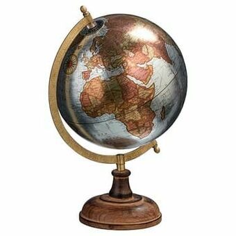 Kwantum Wereldbol Op Voet Zilver Bruin aanbieding