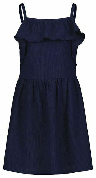 HEMA Kinderjurk Structuur Donkerblauw (donkerblauw)
