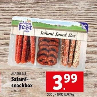 Lidl Salami- snackbox aanbieding