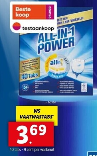 Lidl W5 vaatwastabs® aanbieding