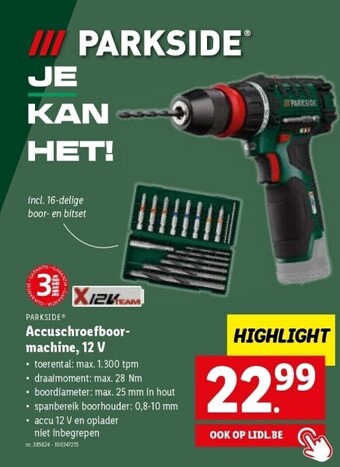 Lidl Accuschroefboormachine, 12 v aanbieding