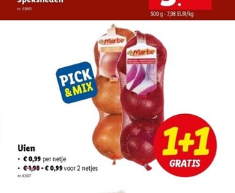 Lidl Uien aanbieding