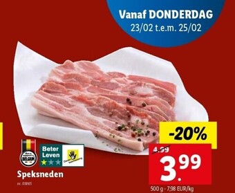 Lidl Speksneden aanbieding