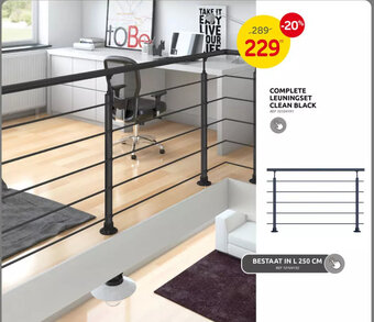 Brico Complete leuningset clean black aanbieding
